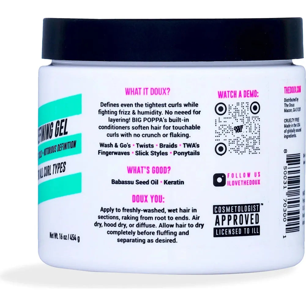 The Doux Big Poppa Defining Gel | No - Crunch Curl Definition • Long - Lasting Hold • Shine & Moisture in One – 16 oz - Beauty Exchange Beauty Supply