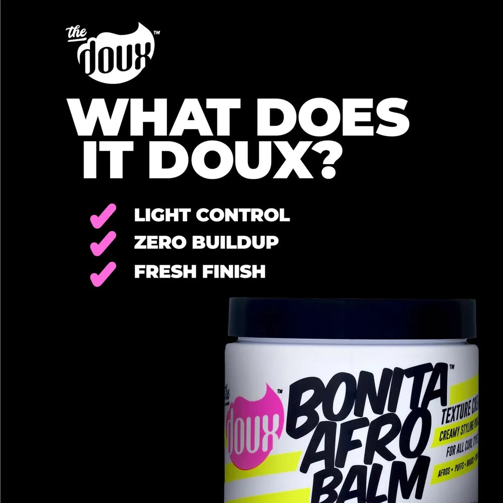 The Doux Bonita Afro Balm – Texture Styling Cream & Pomade – 16 oz Add Shine, Softness & Moisture • Flyaway Tamer for Curls & Textured Hair - Beauty Exchange Beauty Supply