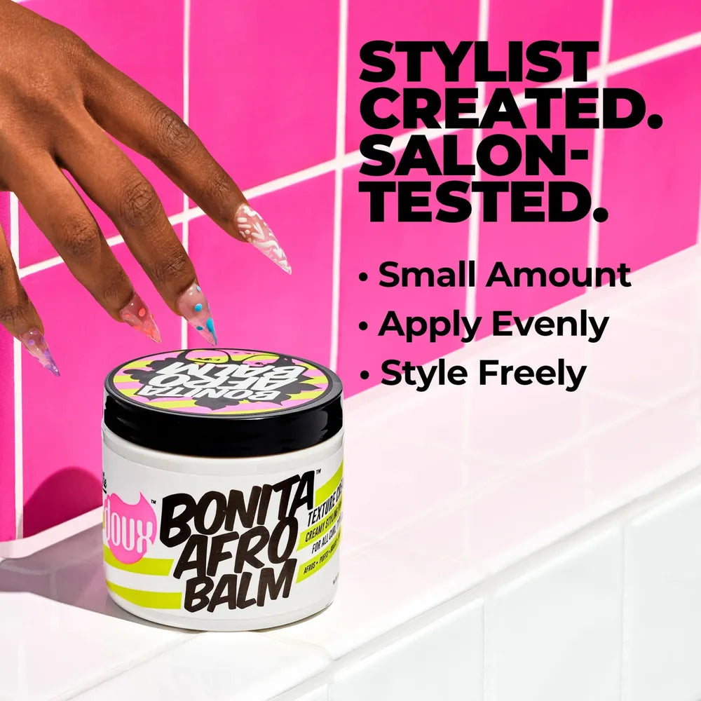 The Doux Bonita Afro Balm – Texture Styling Cream & Pomade – 16 oz Add Shine, Softness & Moisture • Flyaway Tamer for Curls & Textured Hair - Beauty Exchange Beauty Supply