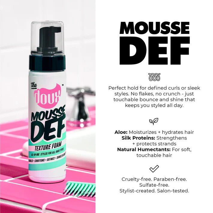 The Doux Mousse Def – Texture Foam Curl Enhancer – 3.4 fl oz - Beauty Exchange Beauty Supply