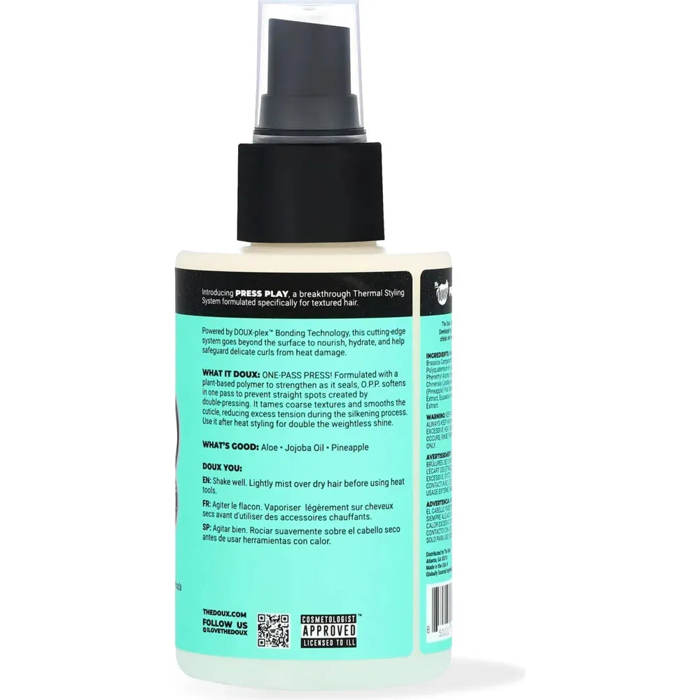The Doux One - Pass Press Heat Protectant Hair Spray | Thermal Shield โข Sleek Finish โข One Pass Is All You Need โ 4 fl oz - Beauty Exchange Beauty Supply