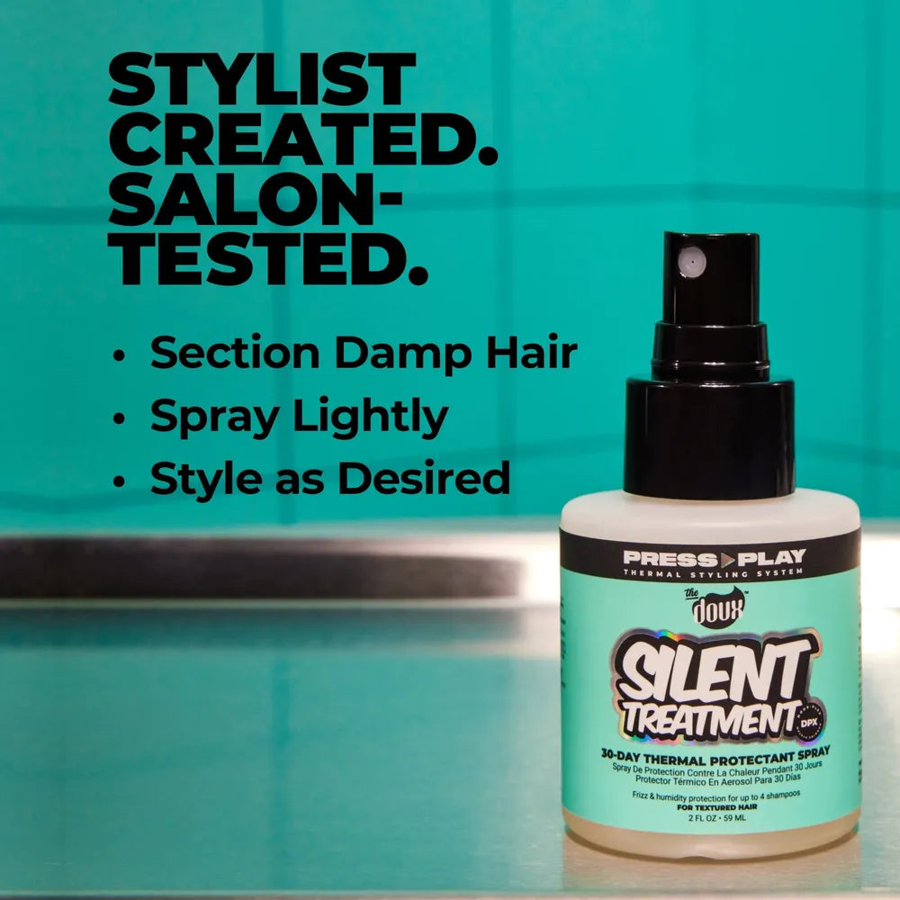 The Doux Silent Treatment – 30 - Day Humidity Shield – 2 fl oz Humidity Blocker • Frizz Fighter • Heat Protection & Shine Booster - Beauty Exchange Beauty Supply