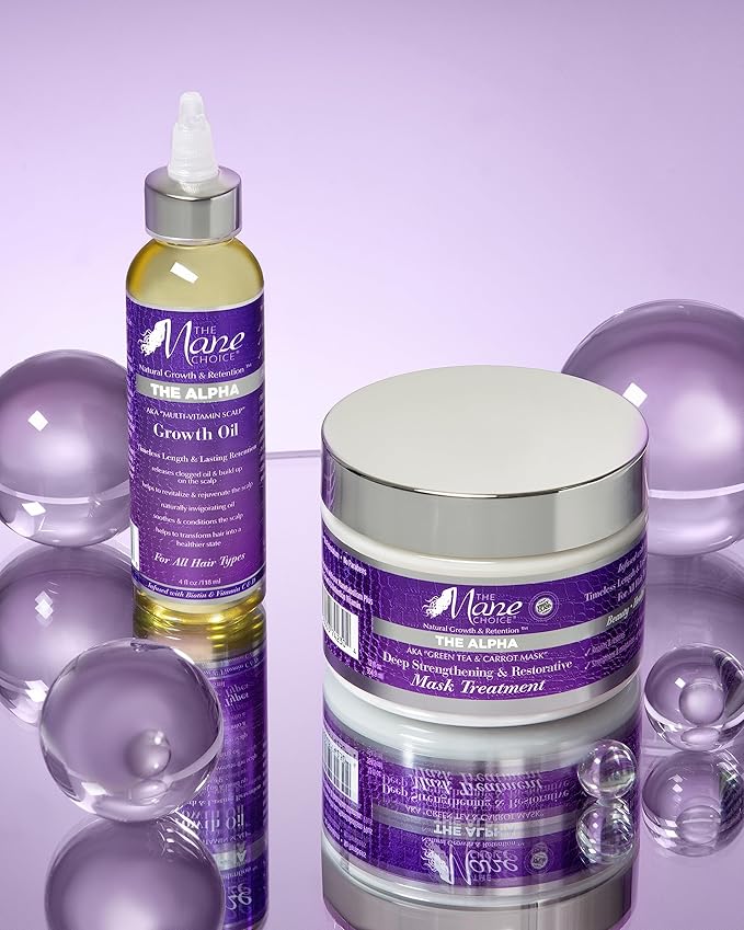 The Mane Choice The Alpha Green Tea & Carrot Restorative Mask โ 12 oz - Beauty Exchange Beauty Supply