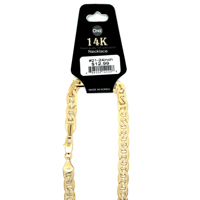 The One Jewelry 14K Chain Flat Cuban Necklace - Gold - Beauty Exchange Beauty Supply