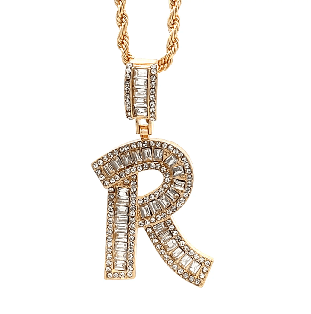 The One Jewelry Baguette Initial Necklace - Letter Pendant - Beauty Exchange Beauty Supply