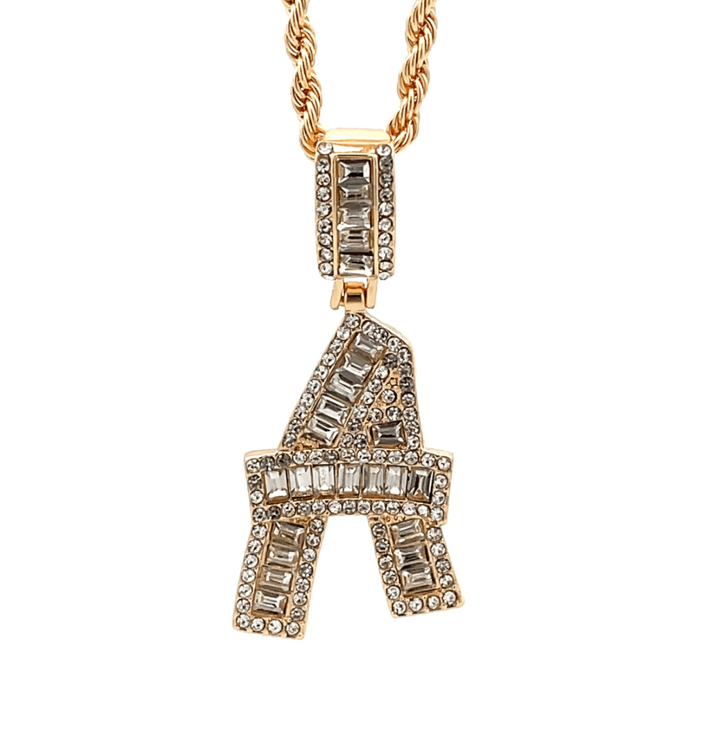 The One Jewelry Baguette Initial Necklace - Letter Pendant - Beauty Exchange Beauty Supply