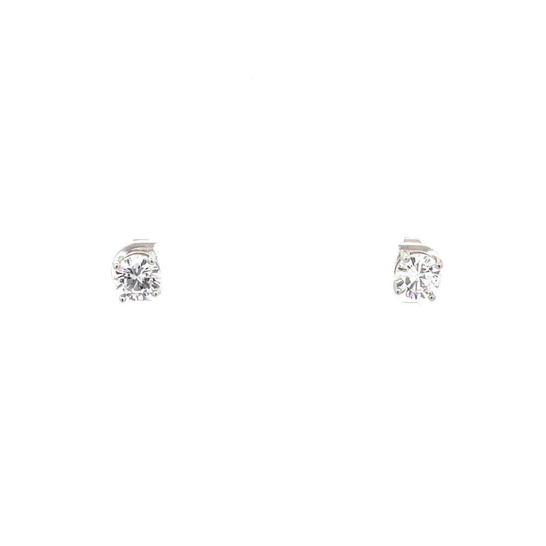 The One Jewelry Basket Setting CZ Stud Round Earrings - Beauty Exchange Beauty Supply