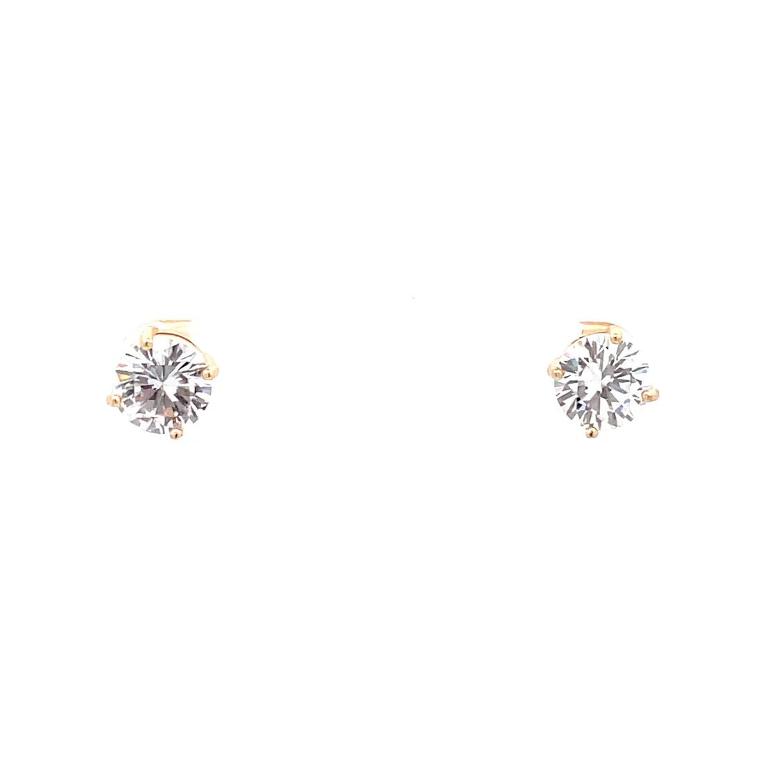 The One Jewelry Basket Setting CZ Stud Round Earrings - Beauty Exchange Beauty Supply