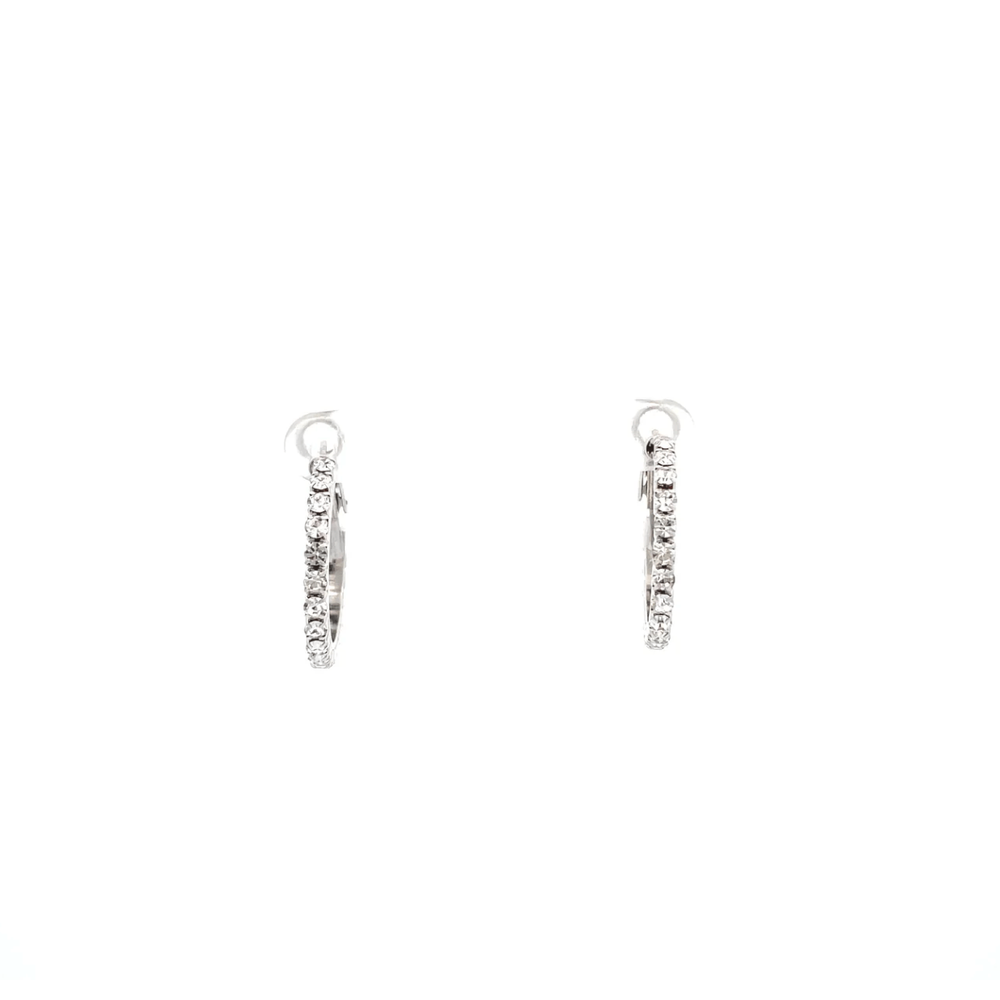 The One Jewelry Bling Bling Rhinestone Hoop Earrings - 20mm - Beauty Exchange Beauty Supply