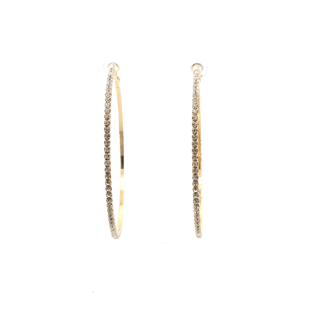 The One Jewelry Bling Bling Rhinestone Hoop Earrings - 20mm - Beauty Exchange Beauty Supply