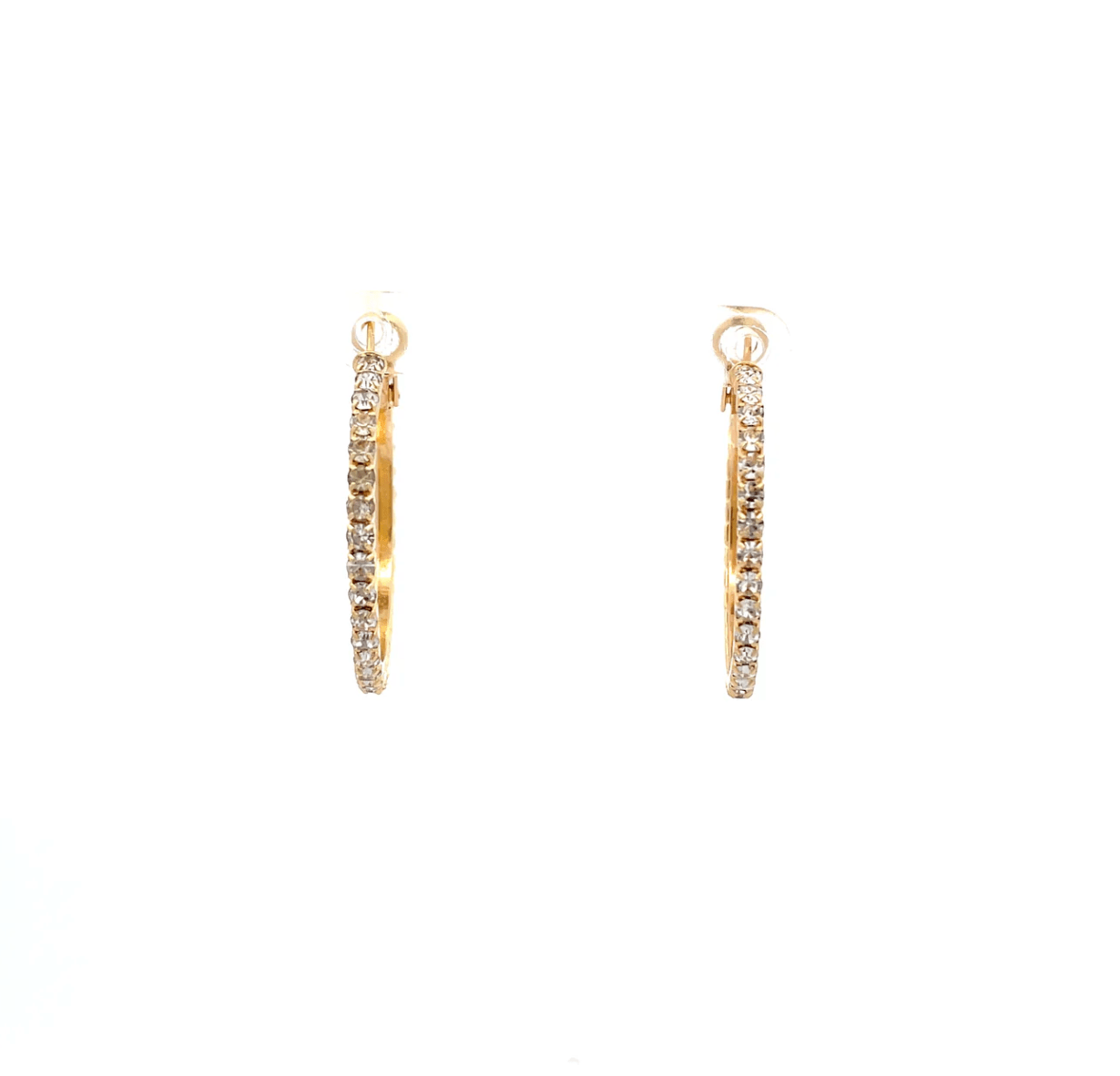 The One Jewelry Bling Bling Rhinestone Hoop Earrings - 20mm - Beauty Exchange Beauty Supply