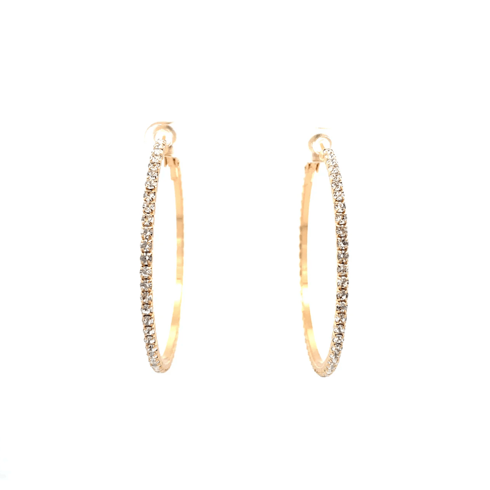 The One Jewelry Bling Bling Rhinestone Hoop Earrings - 20mm - Beauty Exchange Beauty Supply