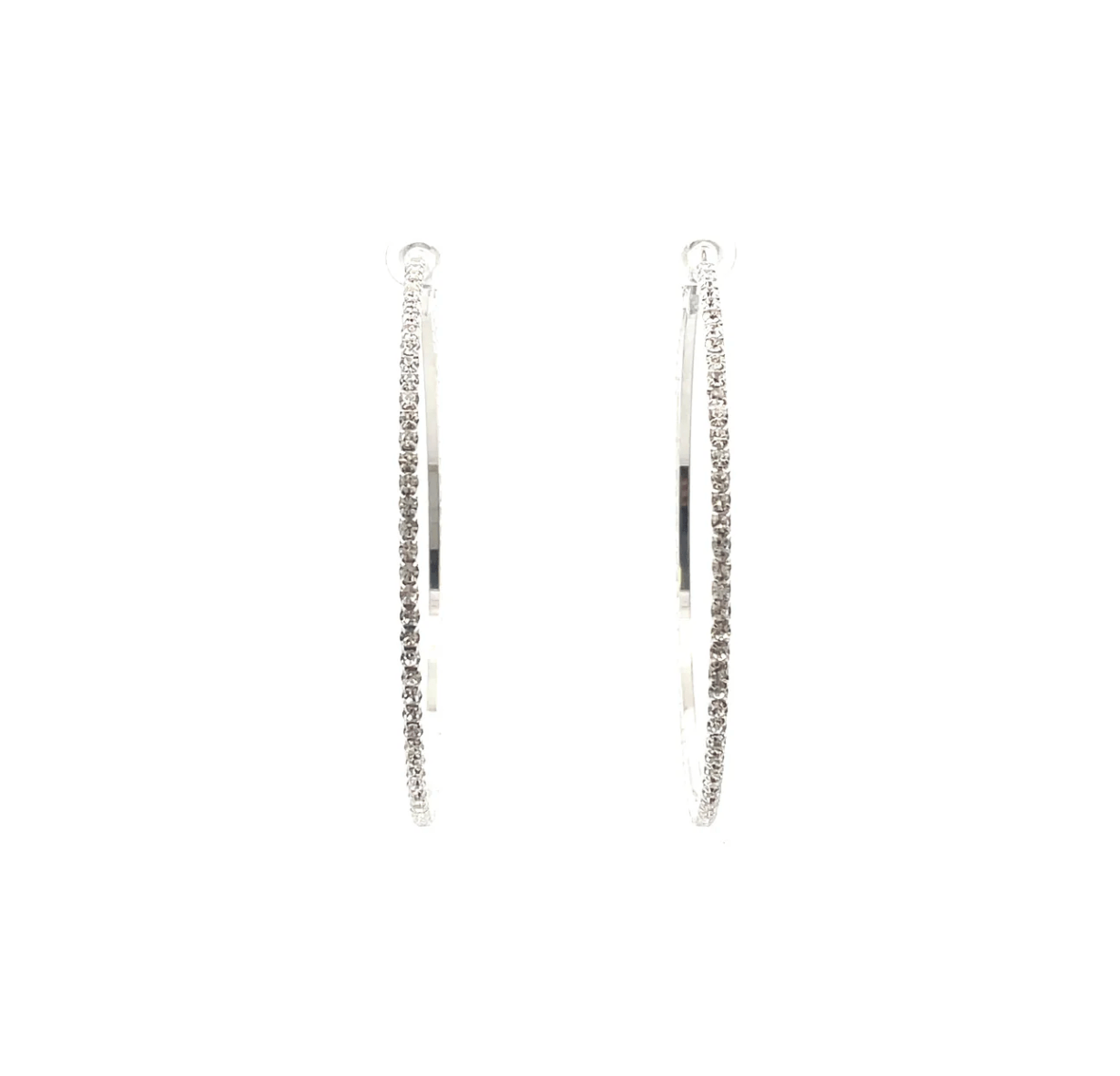 The One Jewelry Bling Bling Rhinestone Hoop Earrings - 20mm - Beauty Exchange Beauty Supply