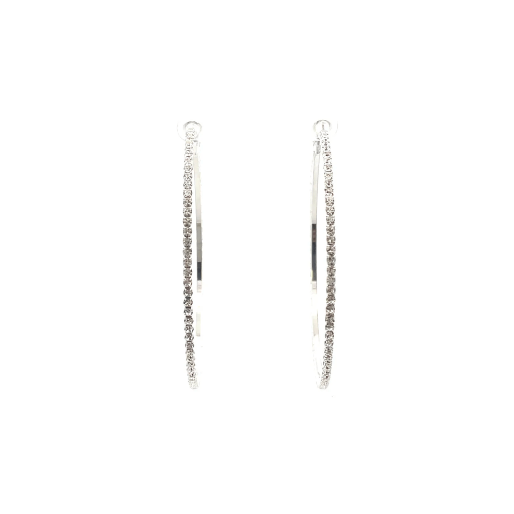The One Jewelry Bling Bling Rhinestone Hoop Earrings - 20mm - Beauty Exchange Beauty Supply