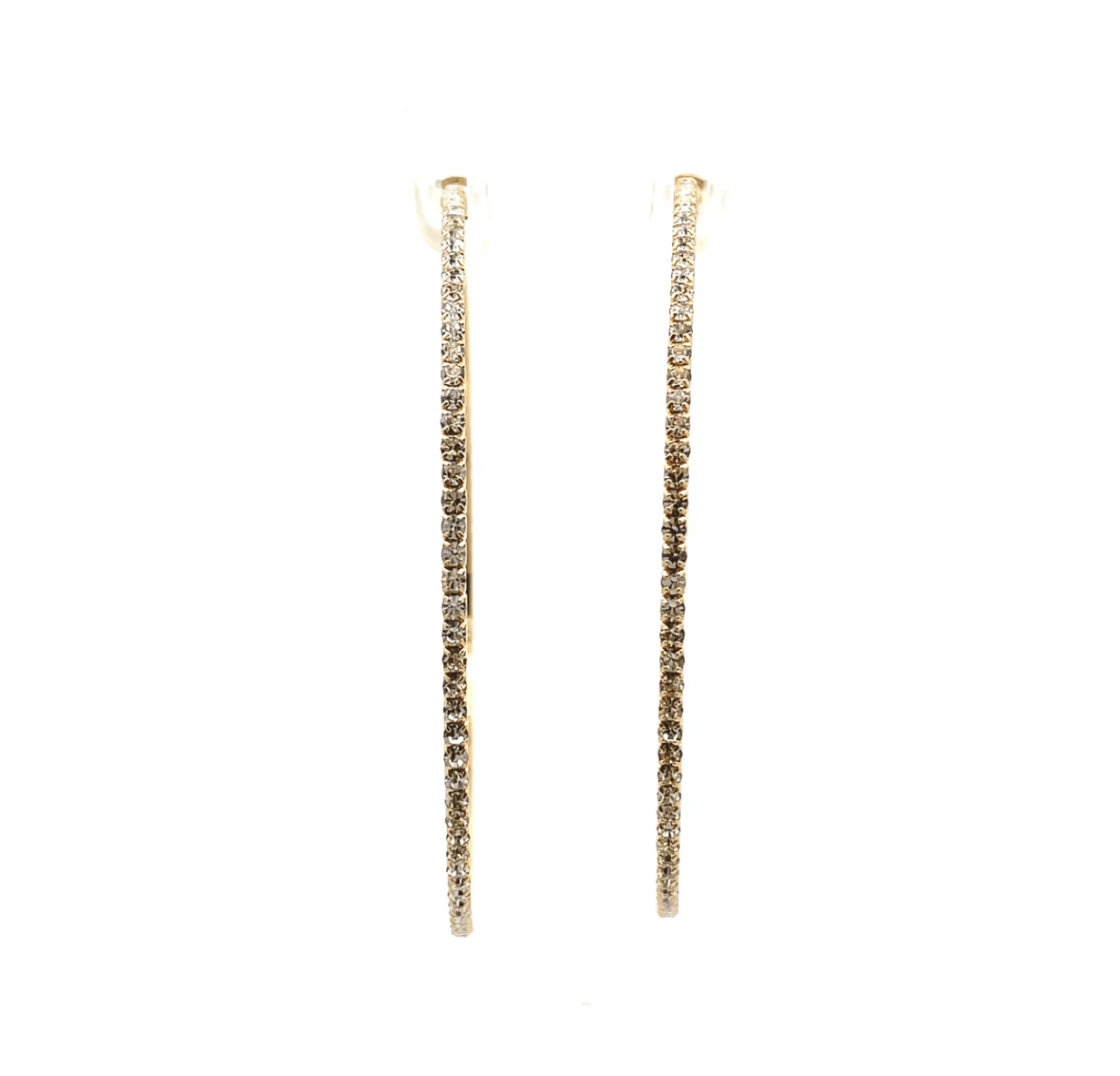 The One Jewelry Bling Bling Rhinestone Hoop Earrings - 20mm - Beauty Exchange Beauty Supply