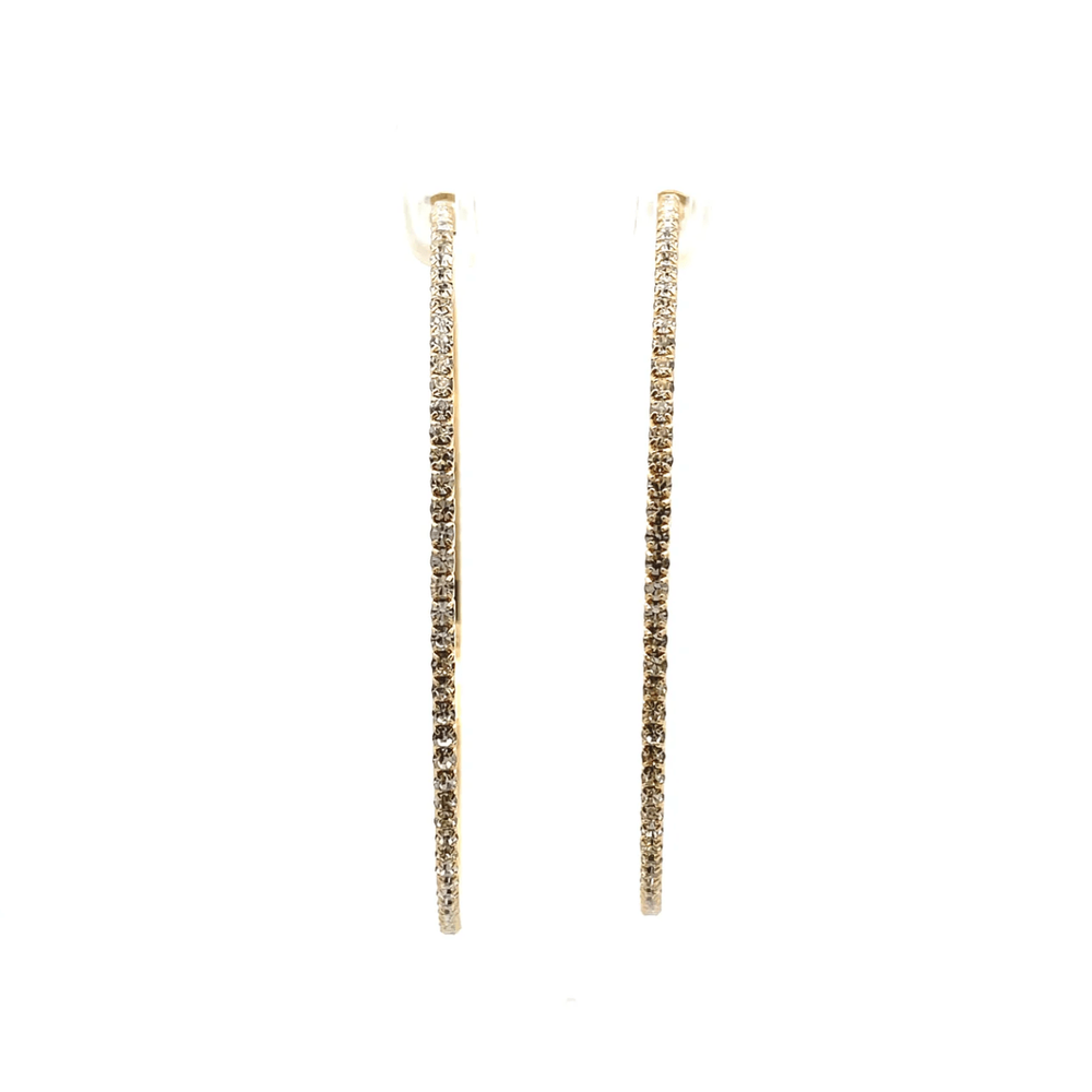 The One Jewelry Bling Bling Rhinestone Hoop Earrings - 20mm - Beauty Exchange Beauty Supply
