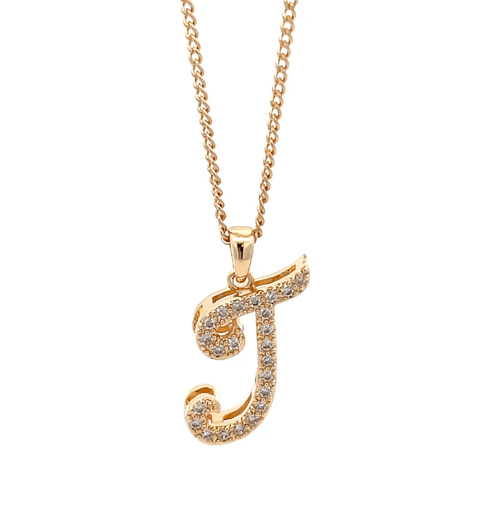 The One Jewelry Fancy Stone Initial Necklace - Letter Pendant - Beauty Exchange Beauty Supply