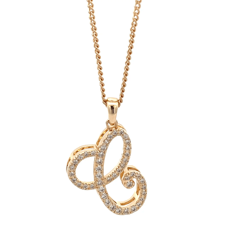 The One Jewelry Fancy Stone Initial Necklace - Letter Pendant - Beauty Exchange Beauty Supply