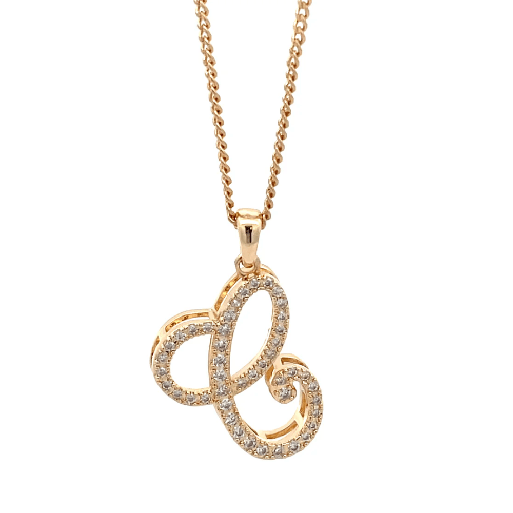 The One Jewelry Fancy Stone Initial Necklace - Letter Pendant - Beauty Exchange Beauty Supply
