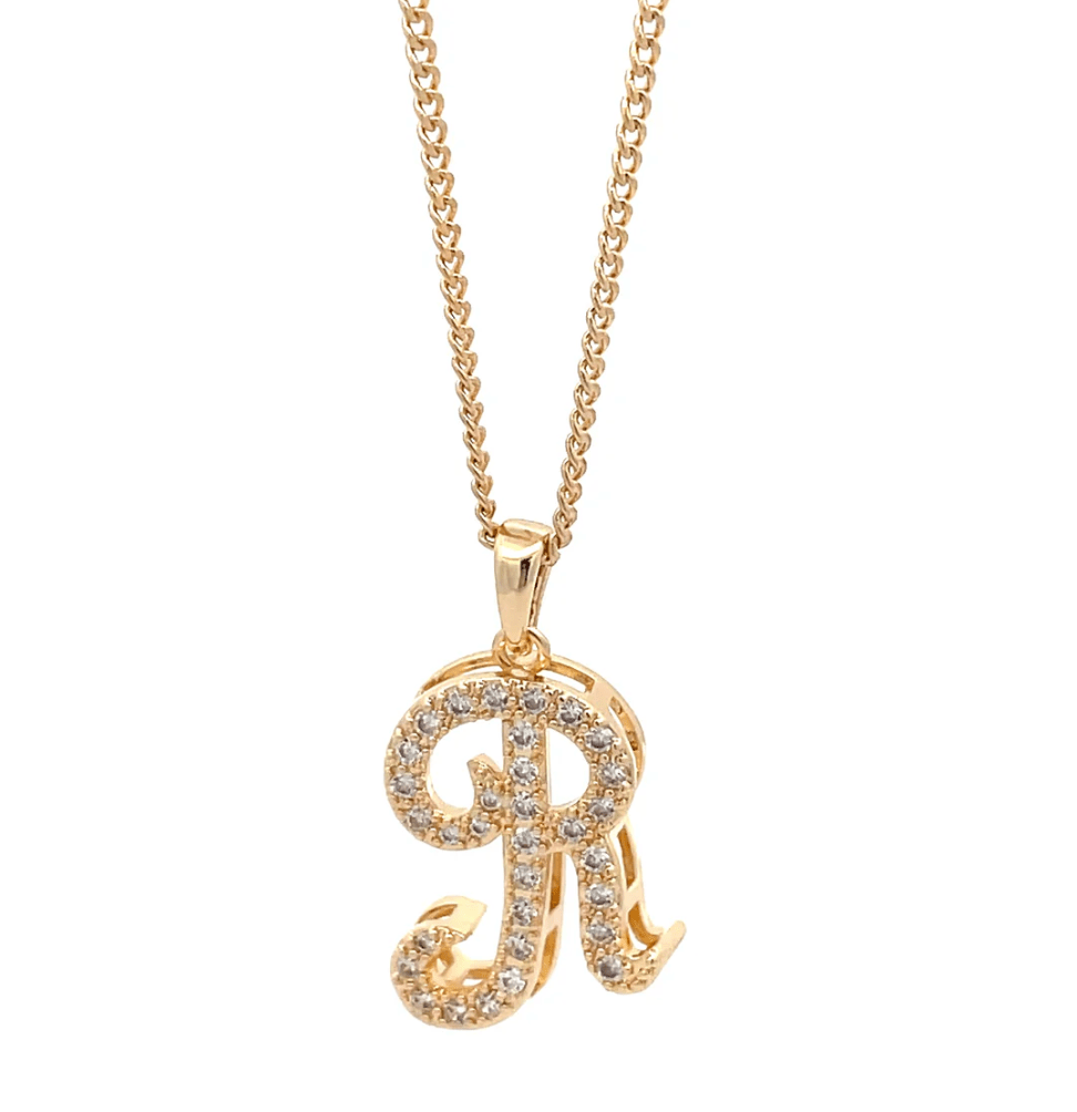 The One Jewelry Fancy Stone Initial Necklace - Letter Pendant - Beauty Exchange Beauty Supply
