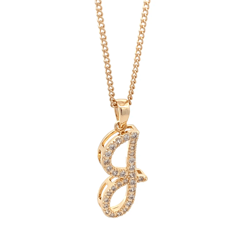 The One Jewelry Fancy Stone Initial Necklace - Letter Pendant - Beauty Exchange Beauty Supply