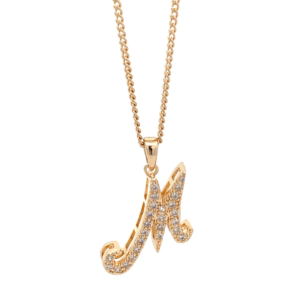 The One Jewelry Fancy Stone Initial Necklace - Letter Pendant - Beauty Exchange Beauty Supply