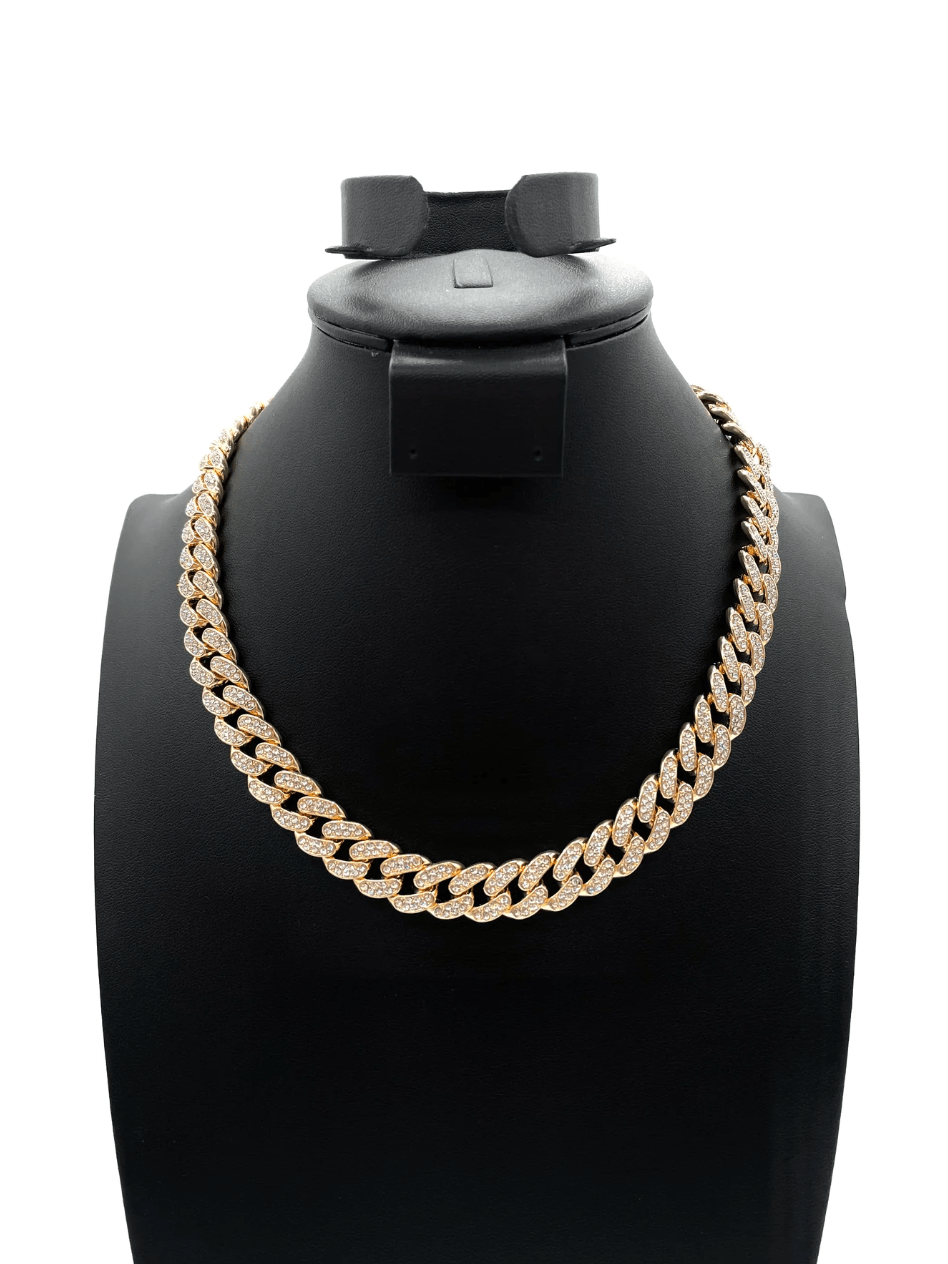 The One Jewelry Iced Out Diamond Gold Necklace - 12 Styles - Beauty Exchange Beauty Supply