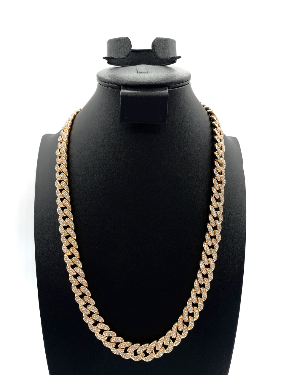 The One Jewelry Iced Out Diamond Gold Necklace - 12 Styles - Beauty Exchange Beauty Supply