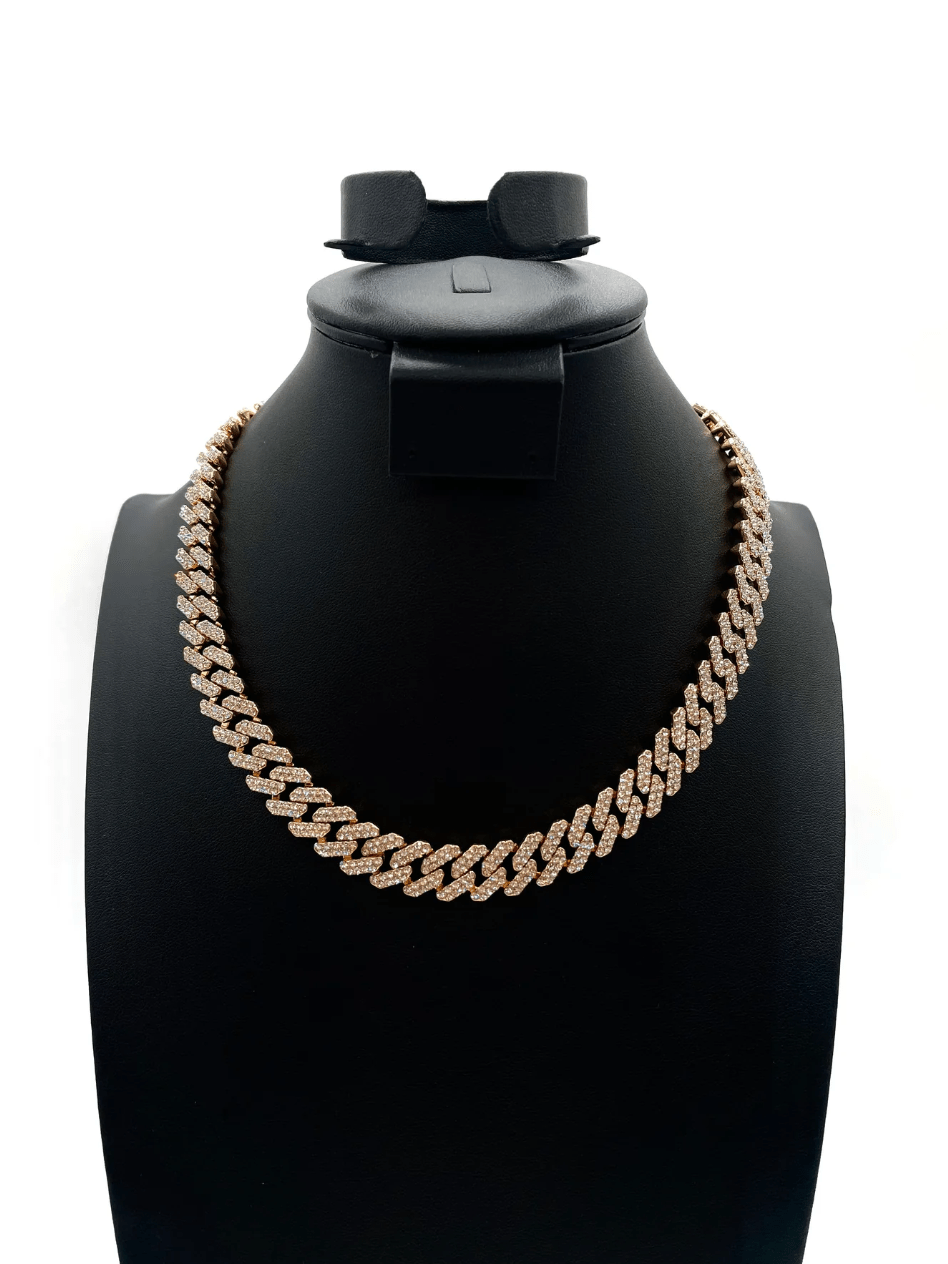 The One Jewelry Iced Out Diamond Gold Necklace - 12 Styles - Beauty Exchange Beauty Supply