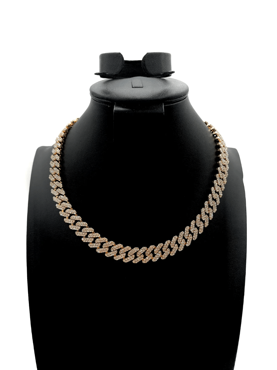 The One Jewelry Iced Out Diamond Gold Necklace - 12 Styles - Beauty Exchange Beauty Supply