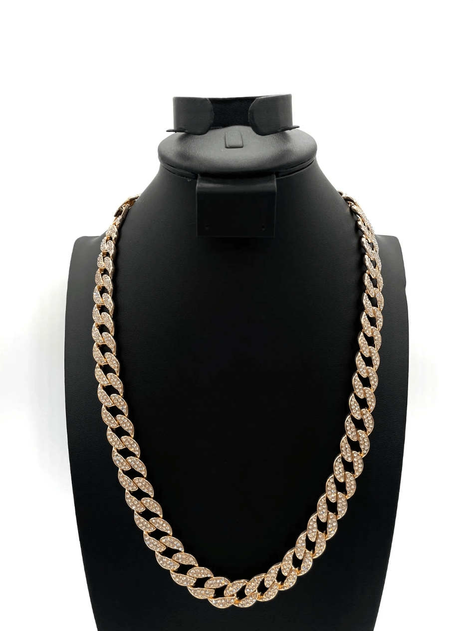 The One Jewelry Iced Out Diamond Gold Necklace - 12 Styles - Beauty Exchange Beauty Supply