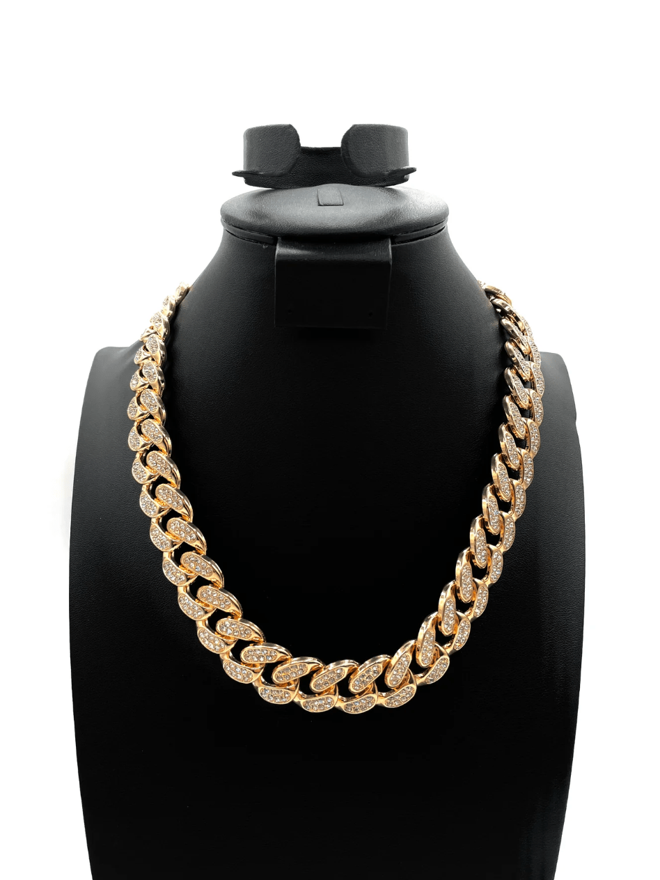 The One Jewelry Iced Out Diamond Gold Necklace - 12 Styles - Beauty Exchange Beauty Supply