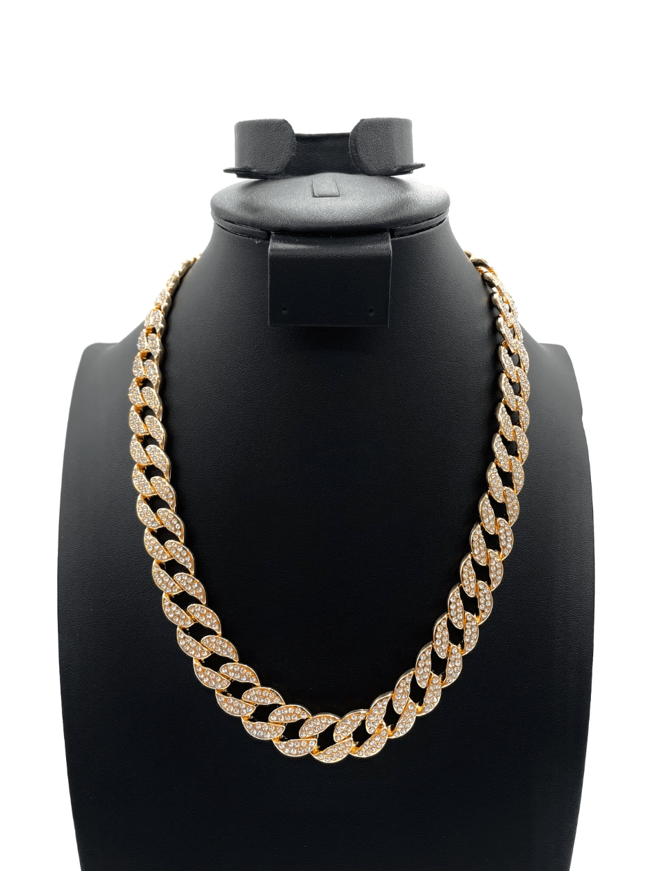 The One Jewelry Iced Out Diamond Gold Necklace - 12 Styles - Beauty Exchange Beauty Supply