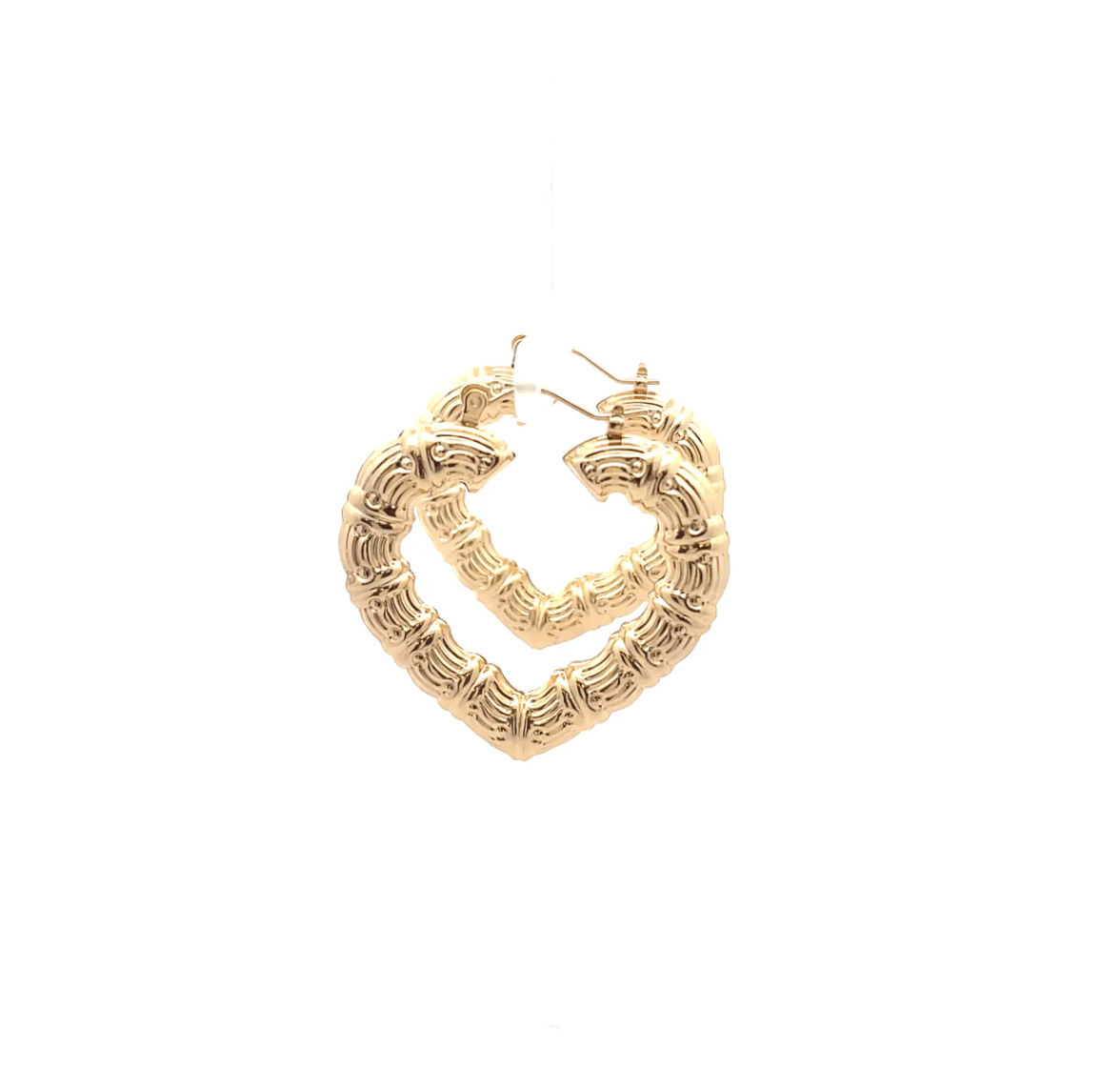 The One Jewelry New Bamboo Heart Earrings - Gold Style - Beauty Exchange Beauty Supply