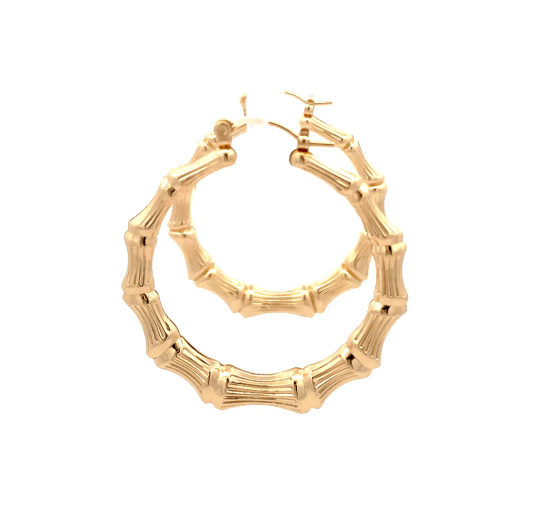 The One Jewelry New Bamboo Hoop Earrings 21mm - Gold Style - Beauty Exchange Beauty Supply