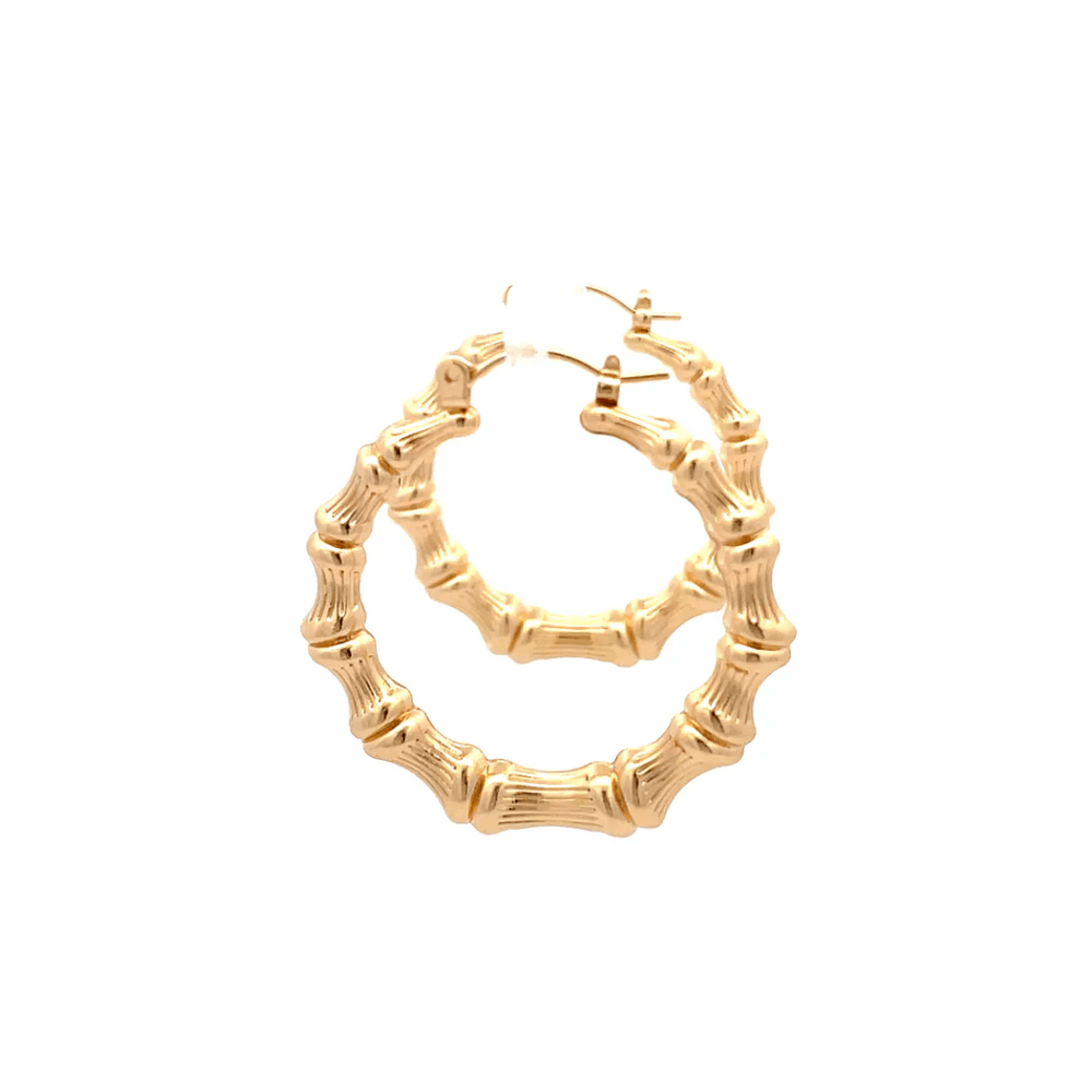 The One Jewelry New Bamboo Hoop Earrings 21mm - Gold Style - Beauty Exchange Beauty Supply