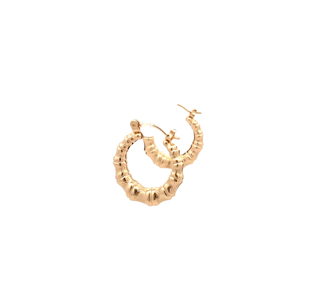 The One Jewelry New Bamboo Hoop Earrings 21mm - Gold Style - Beauty Exchange Beauty Supply