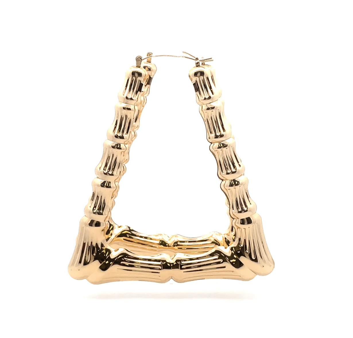 The One Jewelry New Bamboo Rectangle Earrings - Gold Style - Beauty Exchange Beauty Supply