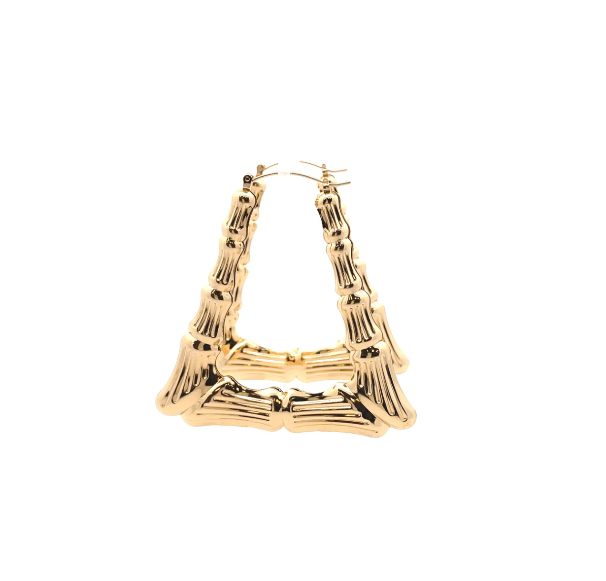 The One Jewelry New Bamboo Rectangle Earrings - Gold Style - Beauty Exchange Beauty Supply