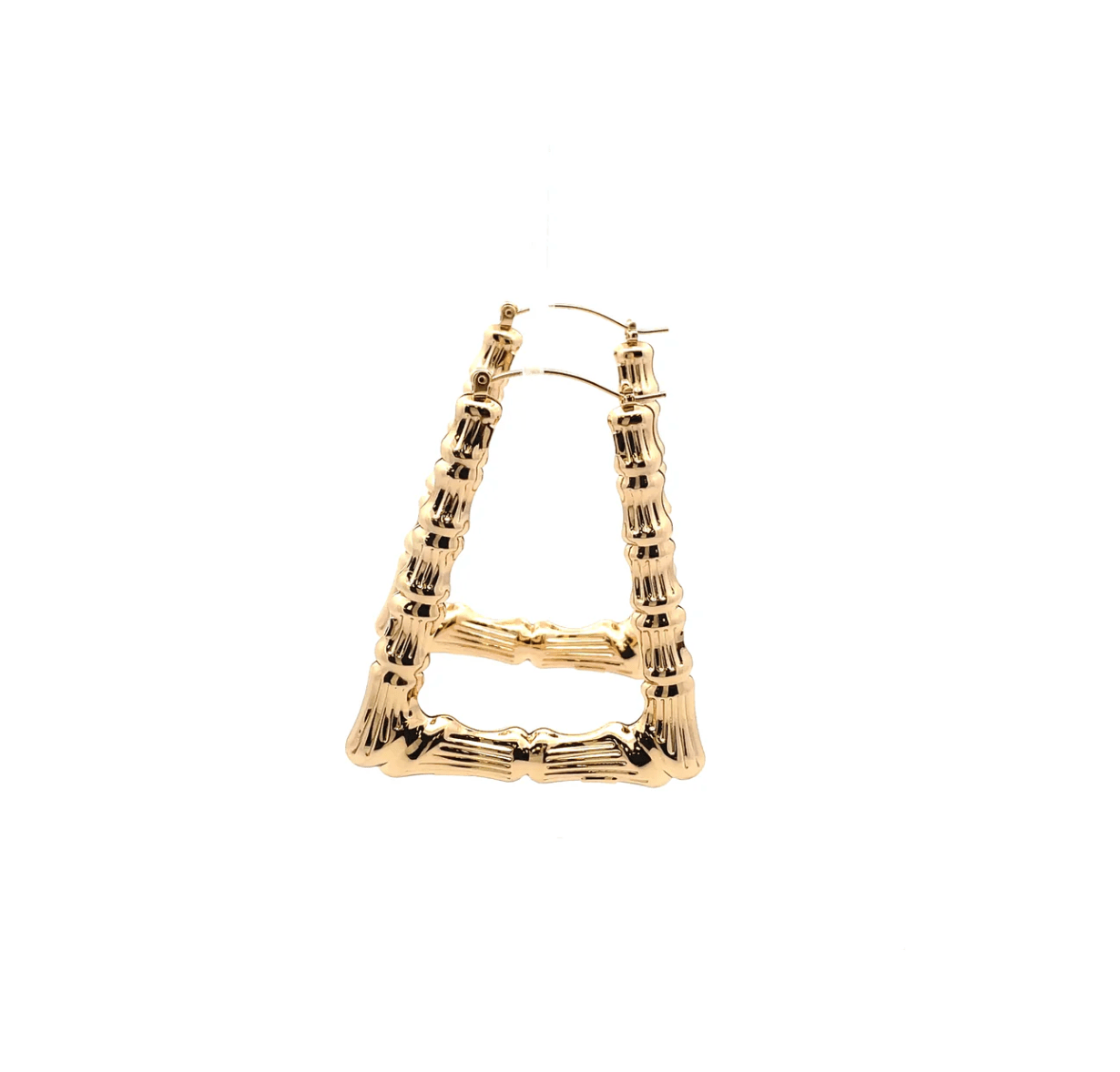 The One Jewelry New Bamboo Rectangle Earrings - Gold Style - Beauty Exchange Beauty Supply