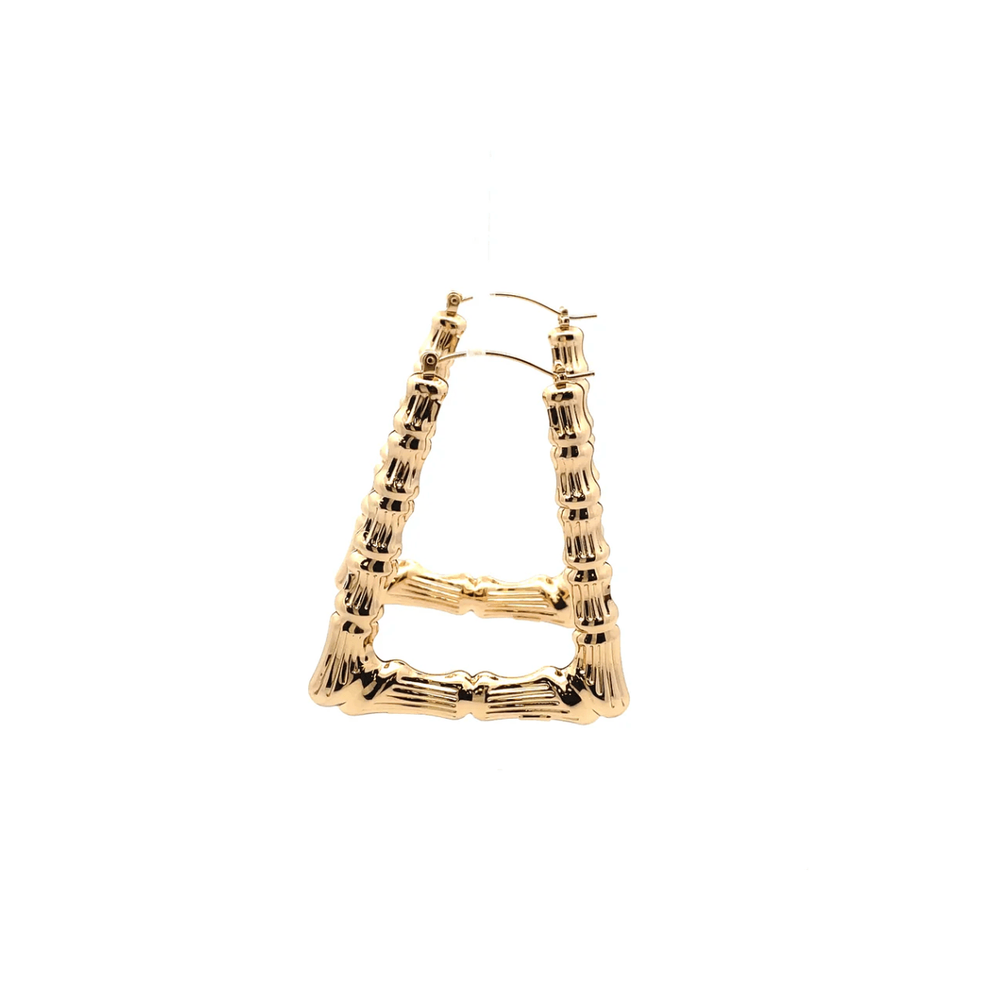 The One Jewelry New Bamboo Rectangle Earrings - Gold Style - Beauty Exchange Beauty Supply