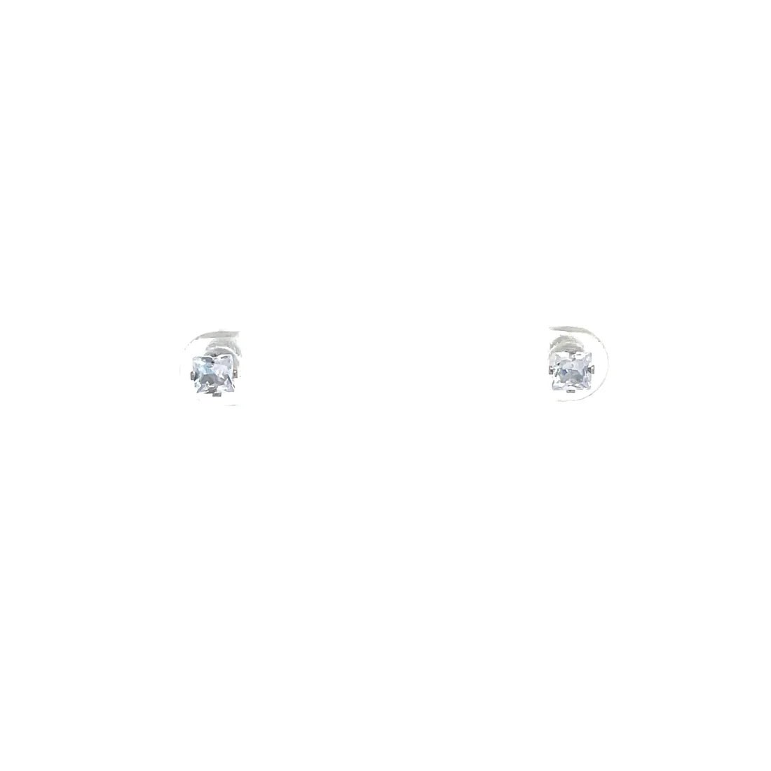 The One Jewelry Screw Back CZ Square Earrings - Beauty Exchange Beauty Supply