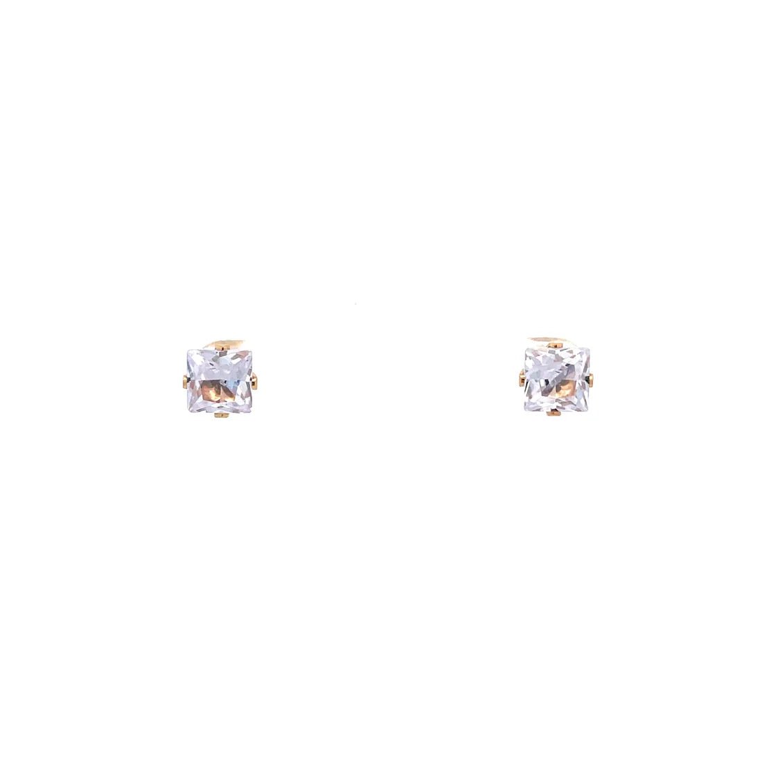 The One Jewelry Screw Back CZ Square Earrings - Beauty Exchange Beauty Supply