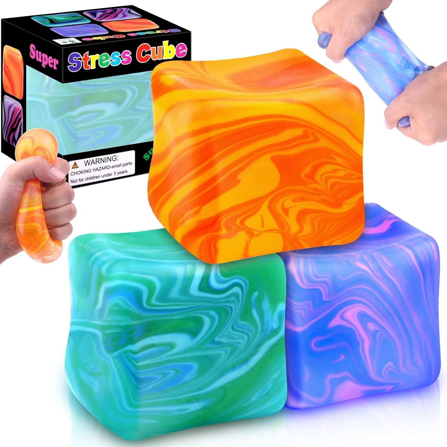 Cube Anti-stress Glaçon Avec Coquillage – Squishy Lent, Soulage Anxiété Et Stress (1 Pièce)