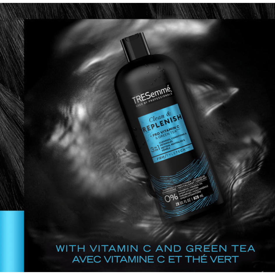 TRESemmé Cleanse & Replenish 3 - in - 1 – Shampoo, Conditioner & Detangler in One – 28 fl oz - Beauty Exchange Beauty Supply