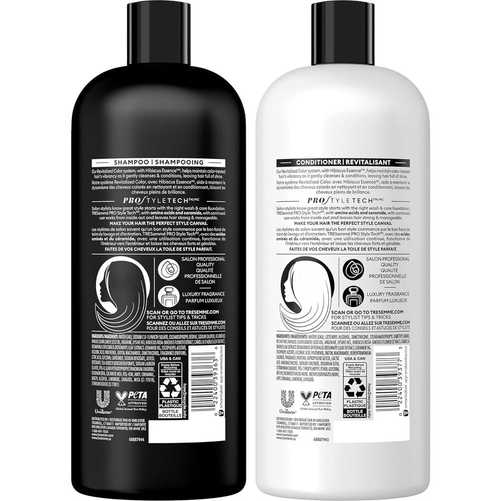 TRESemmé Color Revitalize Shampoo & Conditioner Set – With Sunflower Seed Oil for Long - Lasting Color Protection – 28 fl oz Each - Beauty Exchange Beauty Supply