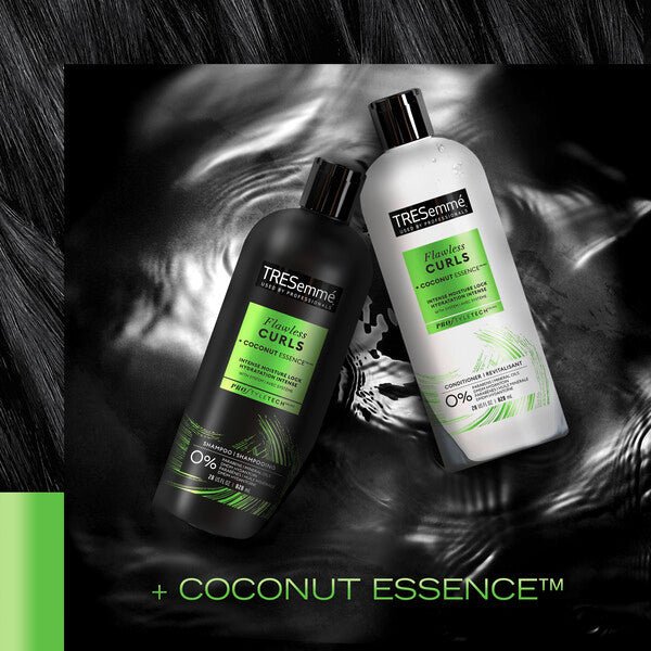 TRESemmé Flawless Curls Shampoo & Conditioner Set – With Coconut Oil for Defined, Frizz - Free Curls – 28 fl oz Each - Beauty Exchange Beauty Supply