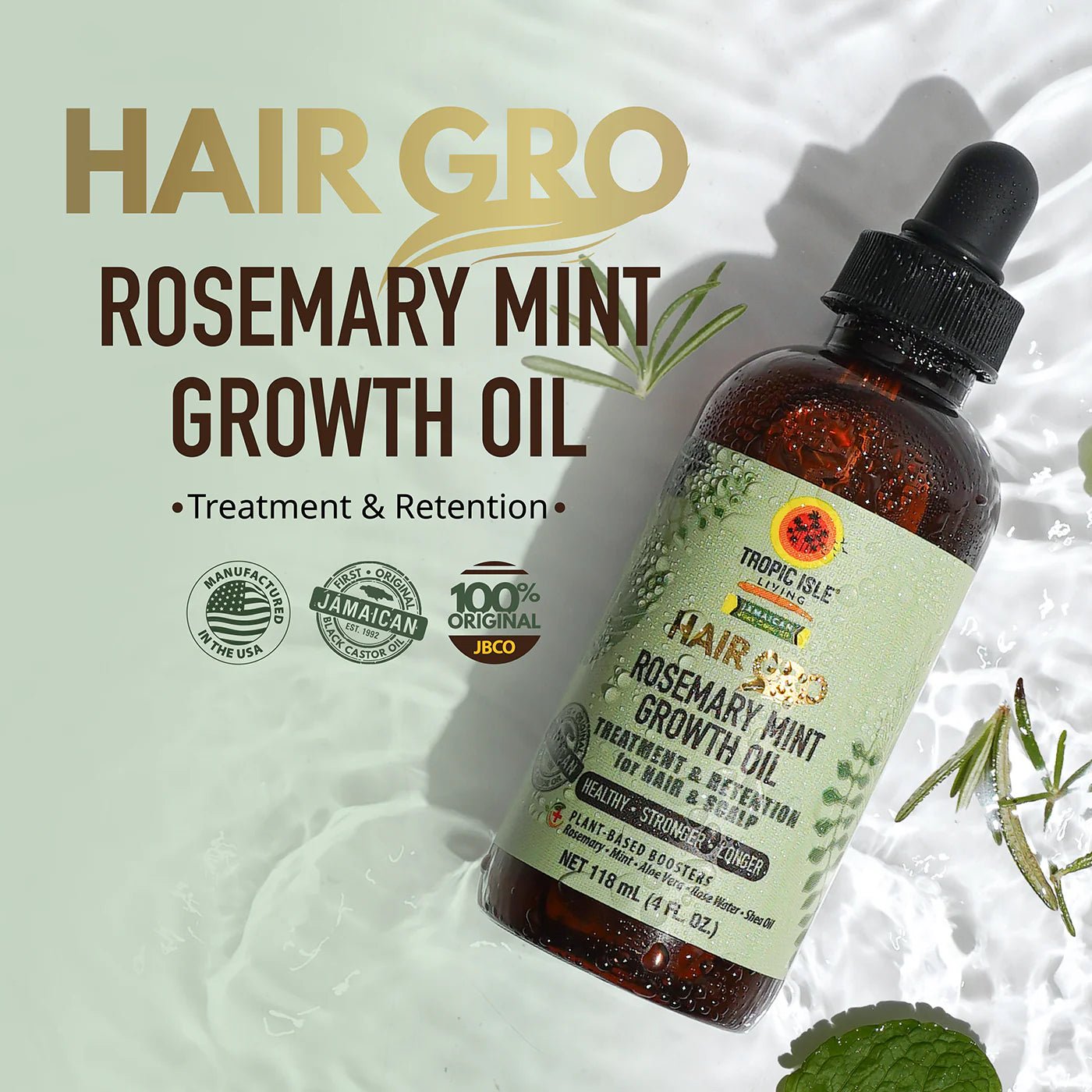 Tropic Isle Hair Gro Rosemary Mint Growth Oil – 4 oz - Beauty Exchange Beauty Supply