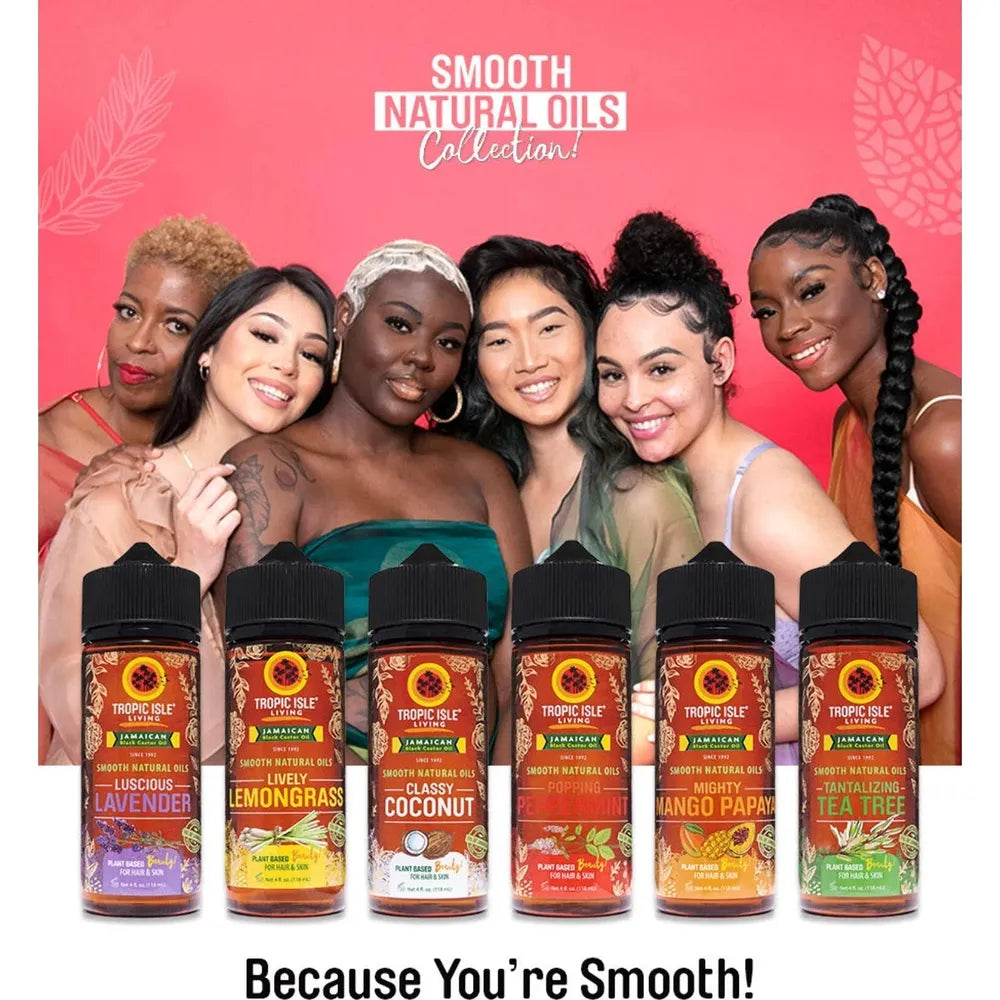 Tropical Isle Living Jamaican Black Castor Oil Smooth Natural Oil | 6 Tropical Variants for Hair & Scalp Nourishment | 4 oz - Beauty Exchange Beauty Supply