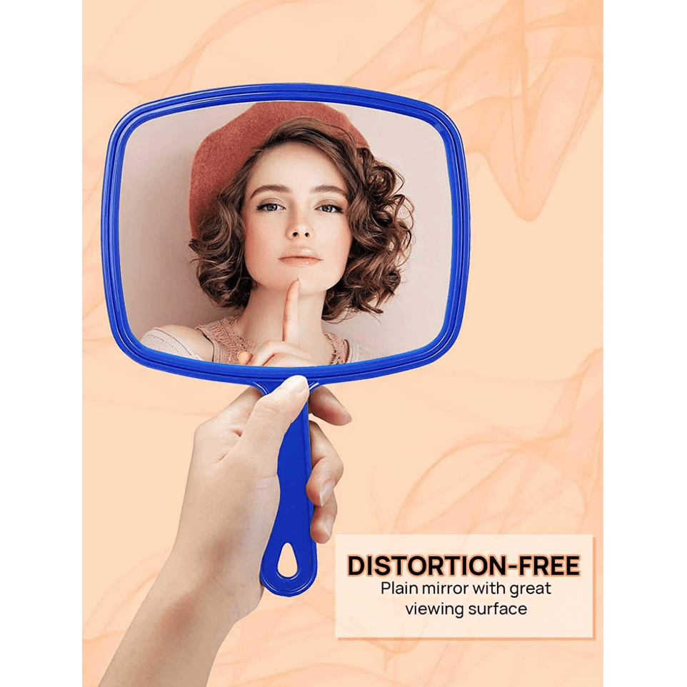 TV Hand Mirror – Q0704 | Medium Rectangular Styling Mirror with Handle - Beauty Exchange Beauty Supply